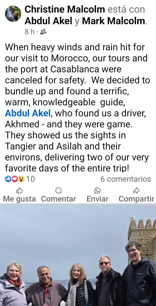 Christine Malcolm's detailed Facebook review praising Abdul's tour services