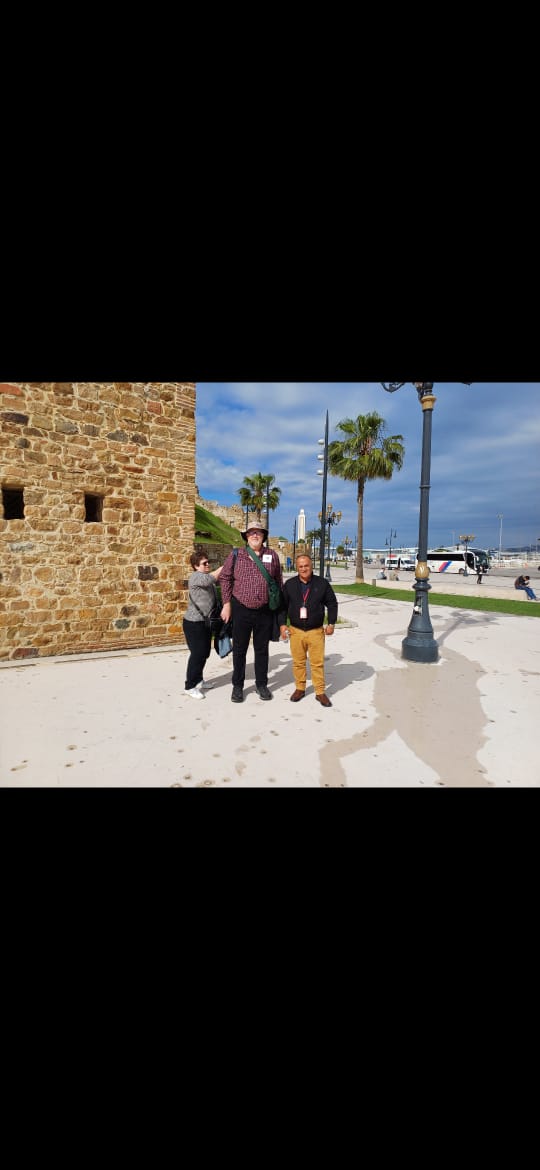 Tour group at historic fortress walls